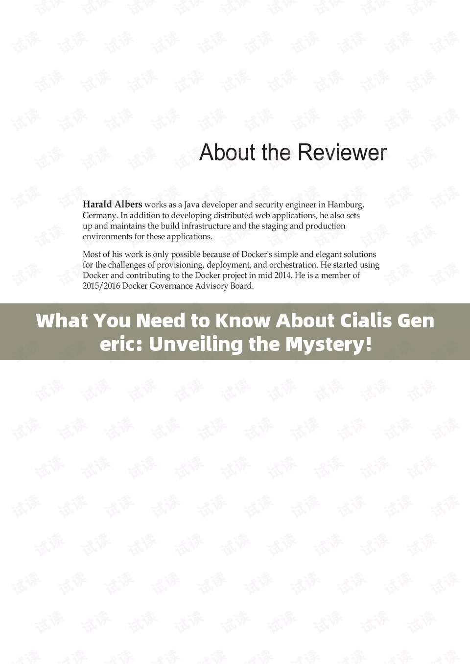 What You Need to Know About Cialis Generic: Unveiling the Mystery!，Unveiling the Mystery of Cialis Generic: What You Must Know