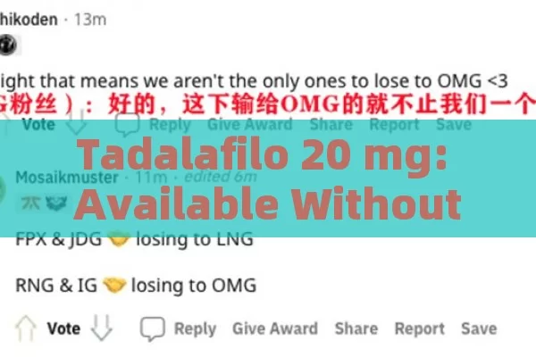 Tadalafilo 20 mg: Available Without Prescription